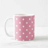 Rose Pink Polka Dot Kaffee Tasse Vorlage (Links)