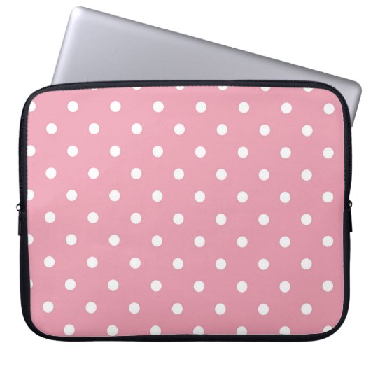 Rose Pink Polka Dot Laptop-Sieb Laptopschutzhülle (Vorderseite)
