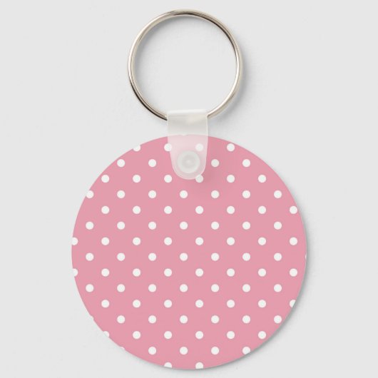 Rose Pink Polka Dot Schlüsselanhänger (Vorderseite)