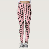 Rose-Pink-Polka-Punkte auf schwarz Leggings (Vorderseite)