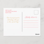 Rose Pink Prinzessin Floral Quinceñera Postkarte (Rückseite)