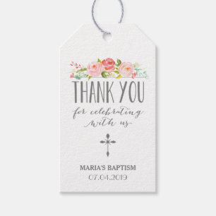 Rose Pink Religious Danke, Geschenk Tag Geschenkanhänger