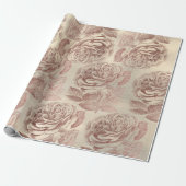 Rose Pink Rose Gold Metallische Sepia Linde Geschenkpapier (Ungerollt)