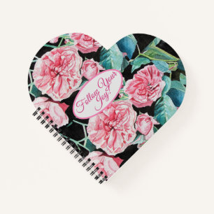 Rose Pink Rosen floral Folge Deinem Freude-Muster  Notizblock