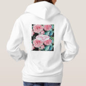 Rose Pink Roses floral Follow Your Joy Pattern Hoodie (Rückseite)