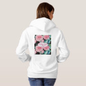 Rose Pink Roses floral Follow Your Joy Pattern Hoodie (Schwarz voll)