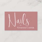 Rose Pink Script Nageldesignerin Visitenkarte (Vorderseite)