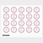 Rose Pink Simple Baked With Love Scallop Sticker (Blatt)