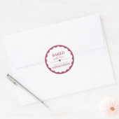 Rose Pink Simple Baked With Love Scallop Sticker (Umschlag)