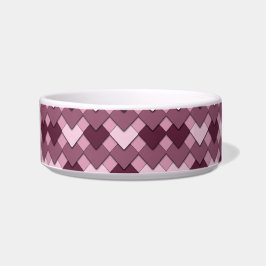 Rose Pink Square and Diamond Harlequin Pattern Napf