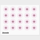 Rose Pink Square und Diamond Harlequin Sun Runder Aufkleber (Blatt)