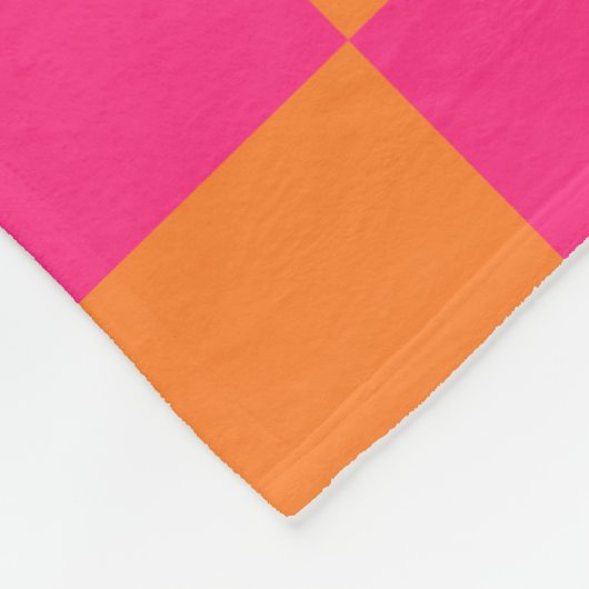 Rose Pink und Orange Prüfmuster Fleecedecke (Ecke)