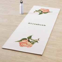 Rose pink und pfirsichfarben botanisch yogamatte
