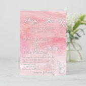 ROSE PINK WATERCOLOR MODERNE WEDD EINLADUNG (Stehend Vorderseite)