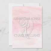 ROSE PINK WATERCOLOR MODERNE WEDD EINLADUNG (Rückseite)