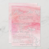 ROSE PINK WATERCOLOR MODERNE WEDD EINLADUNG (Vorne/Hinten)