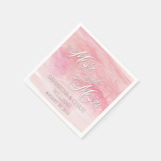 ROSE PINK WATERCOLOR MODERNE WEDD SERVIETTE (Ecke)