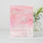 ROSE PINK WATERCOLOR POPPIES SAVE THE DATE (Stehend Vorderseite)