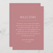 Rose Pink Wedding Timeline | Minimalist Itinerary Einladung (Vorne/Hinten)