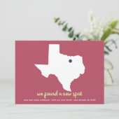 Rose Pink Wir haben einen neuen Platz gefunden - T Ankündigung (Stehend Vorderseite)