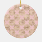 Rose Pinselstrich Quinceanera Keramik Ornament (Hinten)