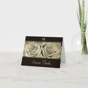 Rose-Platin-Monogramm-Dankeskarten Dankeskarte