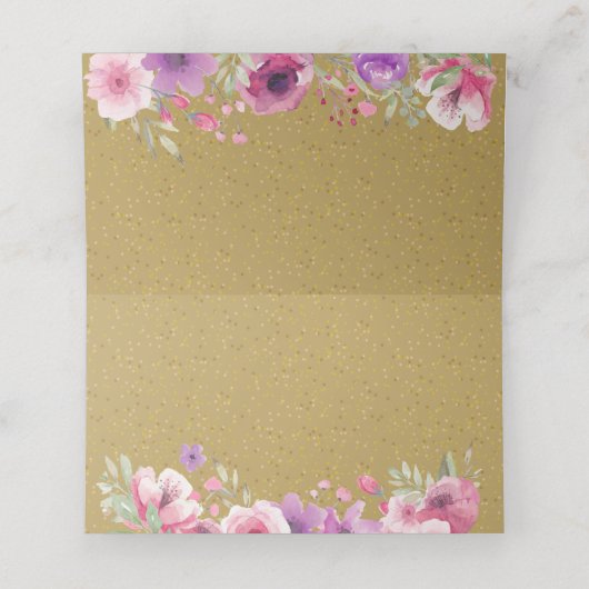 Rose Platzkarte (Innenseite Aufgefaltet)