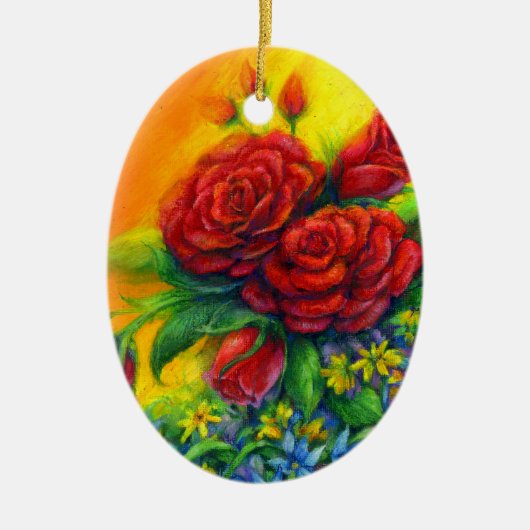 Rose Plumage Keramik Ornament (Vorne)