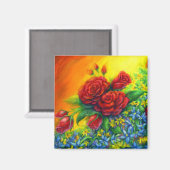 Rose Plumage Magnet (Vorderseite/Rückseite)