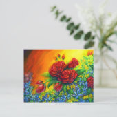 Rose Plumage Postkarte (Stehend Vorderseite)