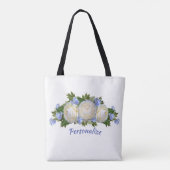 Rose Plumbago Blume Bouquet Stilvoll personalisier Tasche (Rückseite)