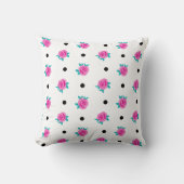 Rose & Polka Dots - Whimsy Zuhause Gemustert Kissen (Vorderseite)