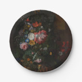 Rose Poppies und andere Blume - Rachel Ruysch Pappteller (Vorderseite)