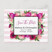 Rose & Poppy Blumensträuße speichern das Datum Ankündigungspostkarte (Vorderseite)