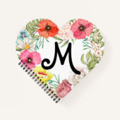 Rose Poppy und Daisy Pink, Koralle, Gelb Notizblock (Vorderseite)