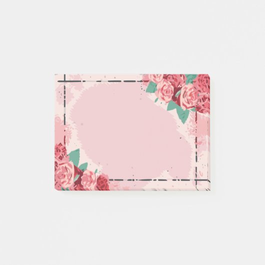 Rose Post-it Klebezettel (Vorderseite)