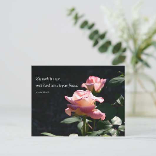 Rose Postkarte (Stehend Vorderseite)