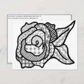 Rose Postkarte (Vorne/Hinten)