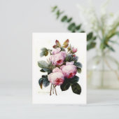 Rose Postkarte (Stehend Vorderseite)