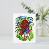 Rose Postkarte (Stehend Vorderseite)