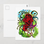 Rose Postkarte (Vorne/Hinten)