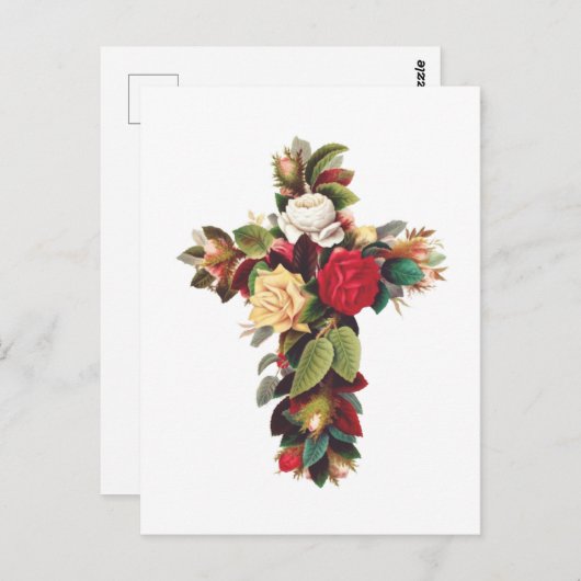 Rose Postkarte (Vorne/Hinten)