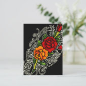 Rose Postkarte (Stehend Vorderseite)