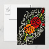 Rose Postkarte (Vorne/Hinten)