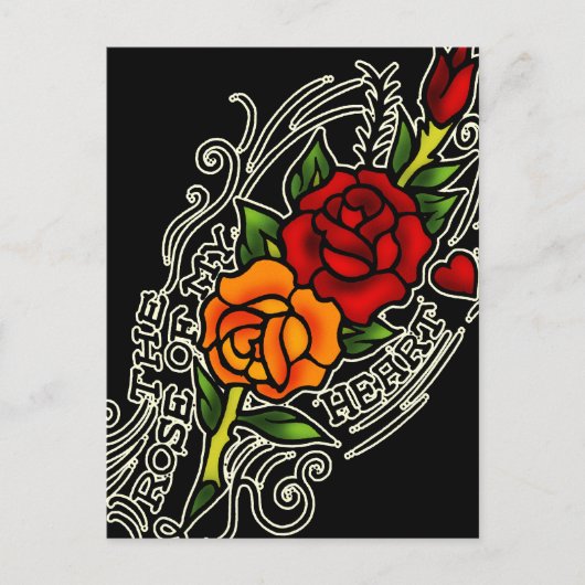 Rose Postkarte (Vorderseite)