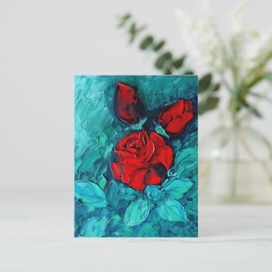 Rose Postkarte (Stehend Vorderseite)