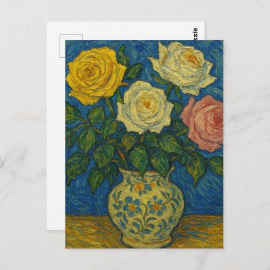 Rose Postkarte (Vorne/Hinten)