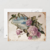 Rose Postkarte (Vorne/Hinten)