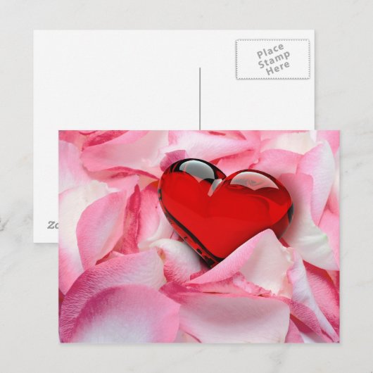 Rose Postkarte (Vorne/Hinten)