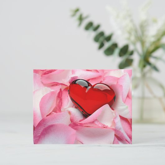 Rose Postkarte (Stehend Vorderseite)